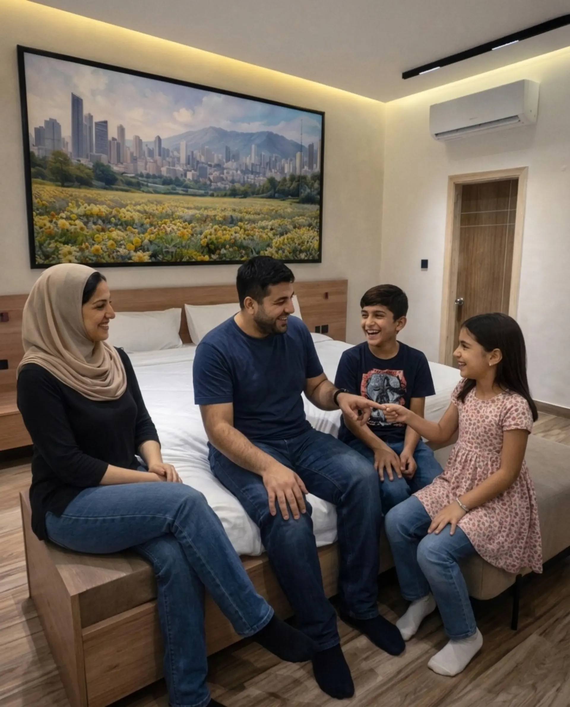Happy family enjoying their stay at Hamsun